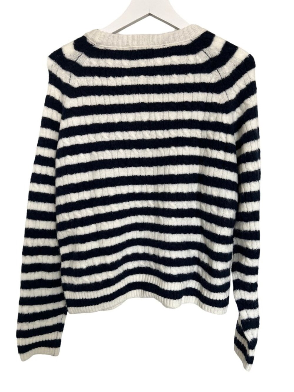 J. Crew Navy & Ivory Striped Button Side Sweater - Picture 6 of 6